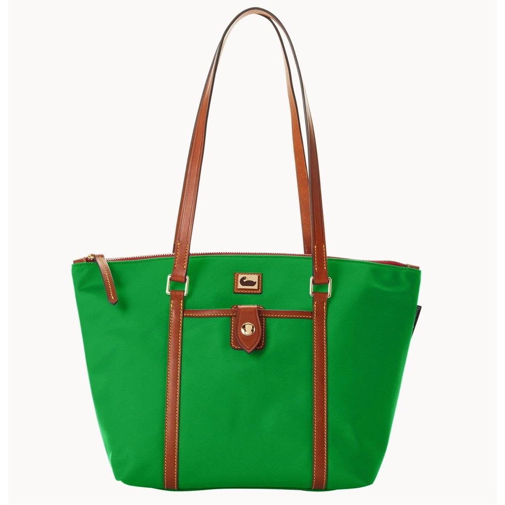Dooney & Bourke Wayfarer Green Nylon Zip Tote Bag